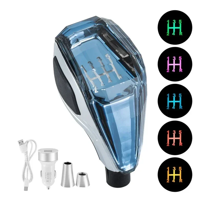 Car Universal Crystal Handle For Toyota for Hyundai for Mazda for Ford for Peugeot for VW for Audi LED Gear Shift Knob Gear Head