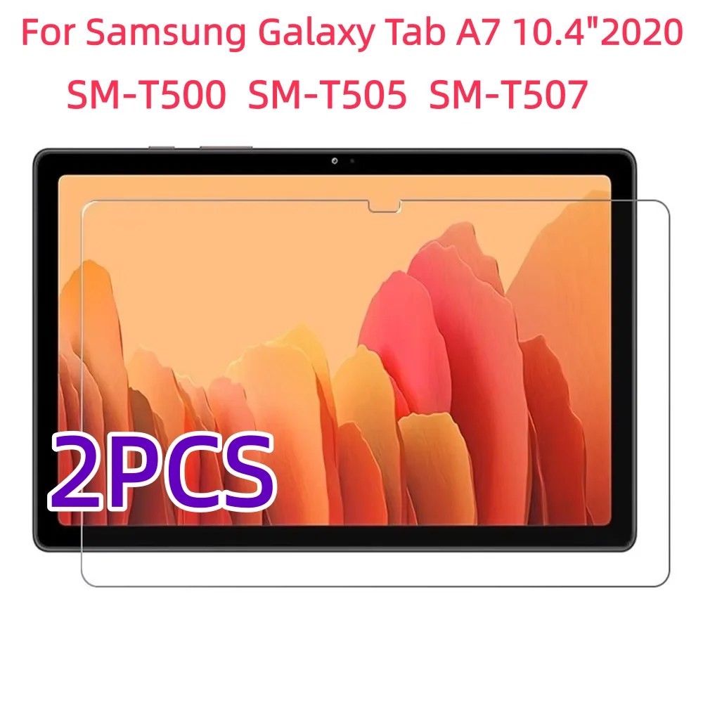 2PCS 9H Tempered Glass Tablet Screen Protector For Samsung Galaxy Tab A7 10.4 Inch SM-T500/T505 Anti Fingerprint Protective Film