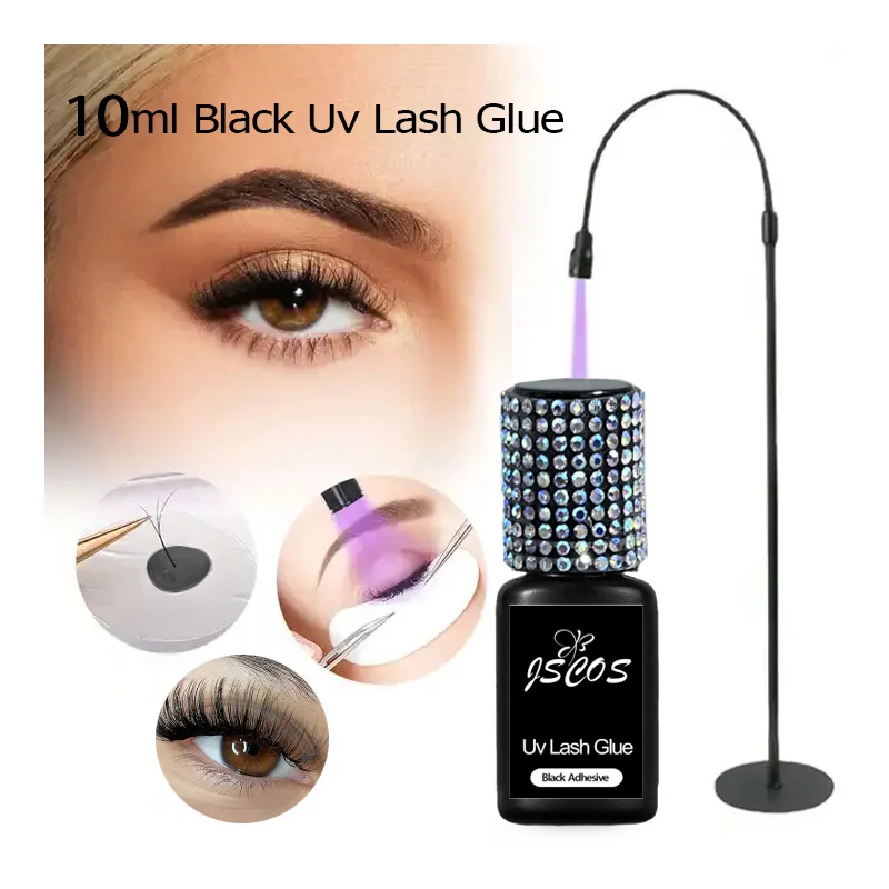 Nieuwe 5 ml/10 ml UV Lash Zwarte Lijm Lijm voor Lash Extensions Zwart Enten Wimper Lijm lamp Led UV Lash Lijm Lijm Make-Up