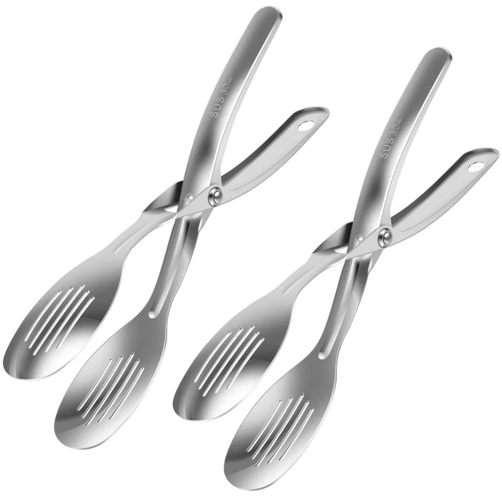 

Уличные кухонные щипцы из нержавеющей стали, термостойкие, с пружинным механизмом, для приготовления пищи, салатов, барбекю