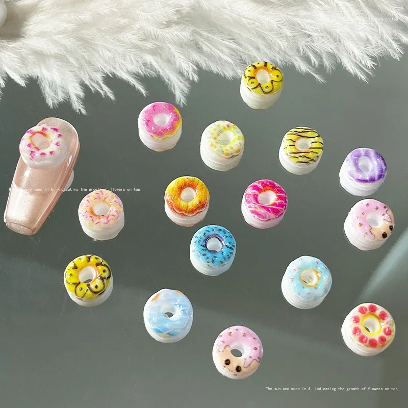 -Delicious Donut- Childish Dessert Food Resin Nailfit Decoration Various Kiyomi 3D Doughnuts DIY Accessories Nail Trinket 404art