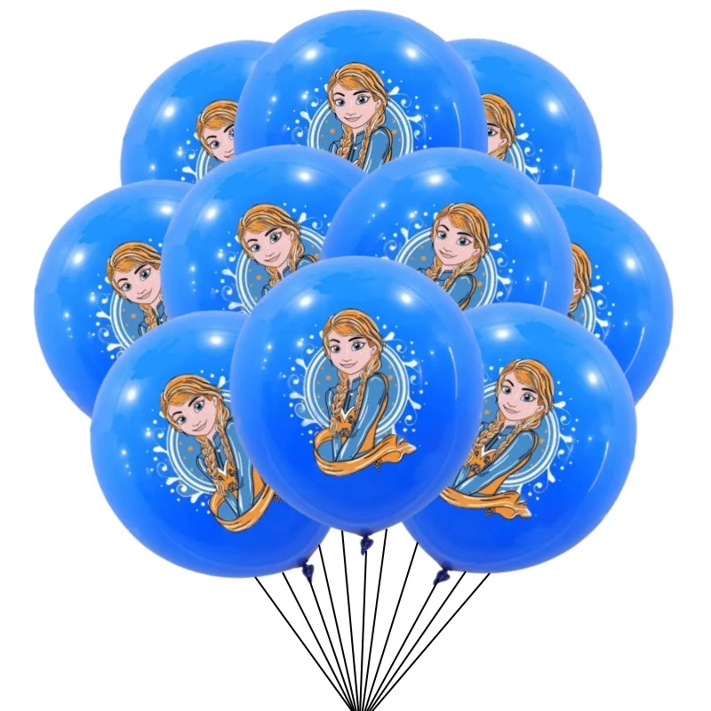 10/30 قطعة الكرتون المجمدة موضوع آنا إلسا الأميرة 12 بوصة اللاتكس بالون الفتيات عيد ميلاد سعيد بالونة ديكور الاطفال اللعب الهدايا #6