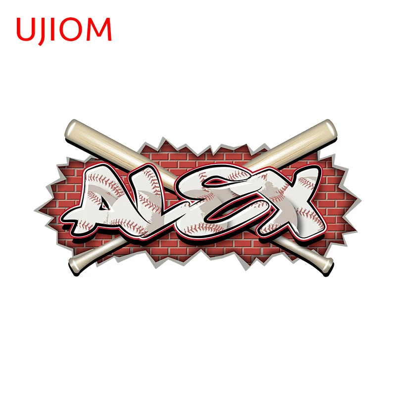 UJIOM 13cm Rupture Baseball Bat Tear Wall Stickers Crush Baby Nursery Room Decal Personality Kitchen Cupboard Decoration