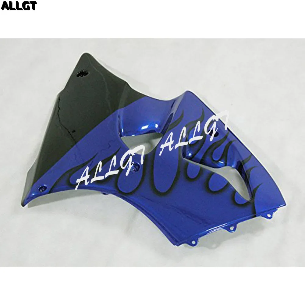 Motorcycle ABS Injection Molded Plastic Fairing Kits Fit for Kawasaki Ninja ZX6R ZX-6R 636 2000 - 2002  Black Flame Blue