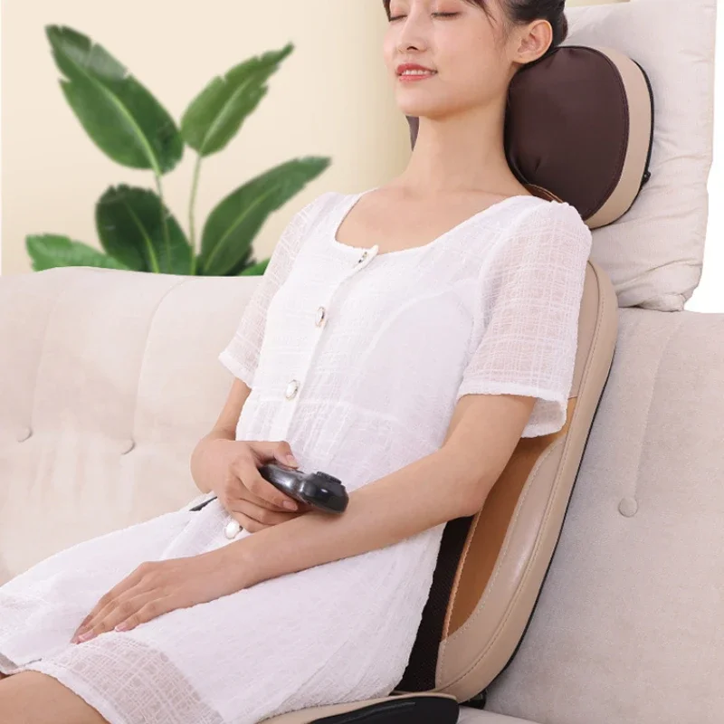 Neck and Back Massage Cushion, Folding Chair Pad, Adjustable Massage for Neck and Waist, Smart Heated Therapy