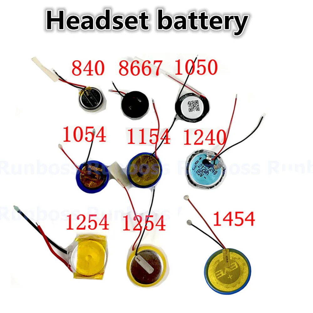 

2 шт./лот 7840 840 8667 1050 1054 1154 1240 1254 1454 литий-ионная аккумуляторная батарея для TWS Bluetooth наушников умный браслет