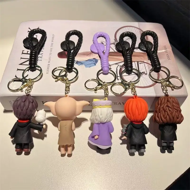 MINISO Harry Potter Figure Series Doll Keychain Wizarding Academy Productos Pvc Pendant Car Key Chain Accessories Toys Gifts