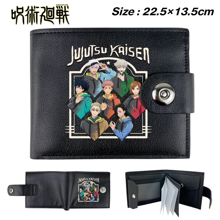 Jujutsu Kaisen Anime Cartoon Portable Snap Wallet Folding Short Coin Purse Male or Female