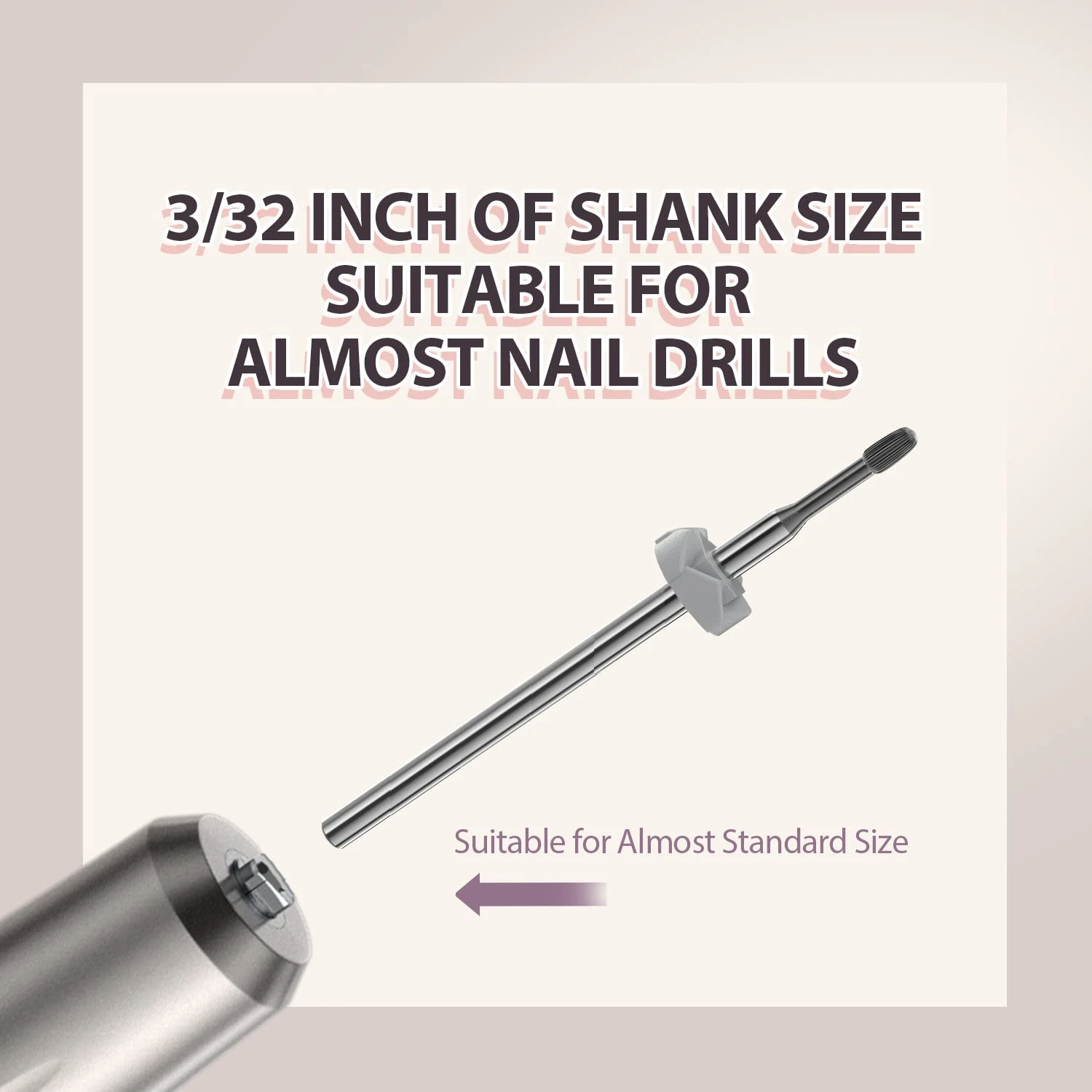 

Professional Safety Cuticle Bit 2.35MM (3/32") Tungsten Carbide Nail Drill Bits for Cuticle Clean Manicure and Pedicure Tool