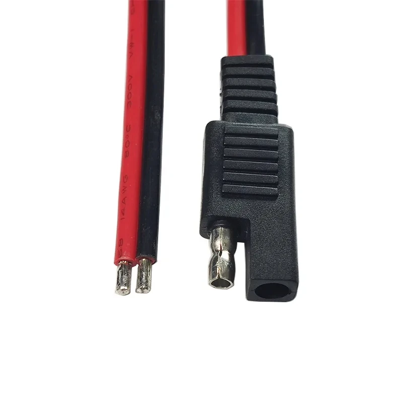 5PCS 15CM SAE 2 Pin Quick Connector Disconnect Plug 14AWG SAE Extension Cable Wire Harness for Motorcycle Solar Panel Connector image 3