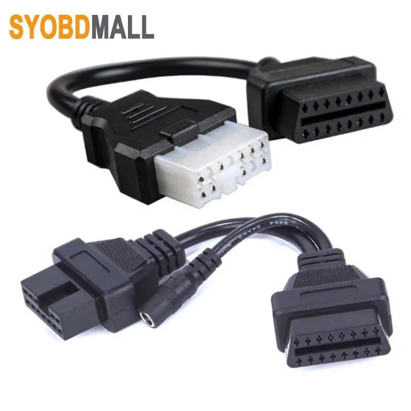 16pin To 12pin Obd Convert Cable for Mitsubishi 12 pin Car Diagnostic Scanner 16 Pin Obd2 Male To 12PIN Port Connector Adapter