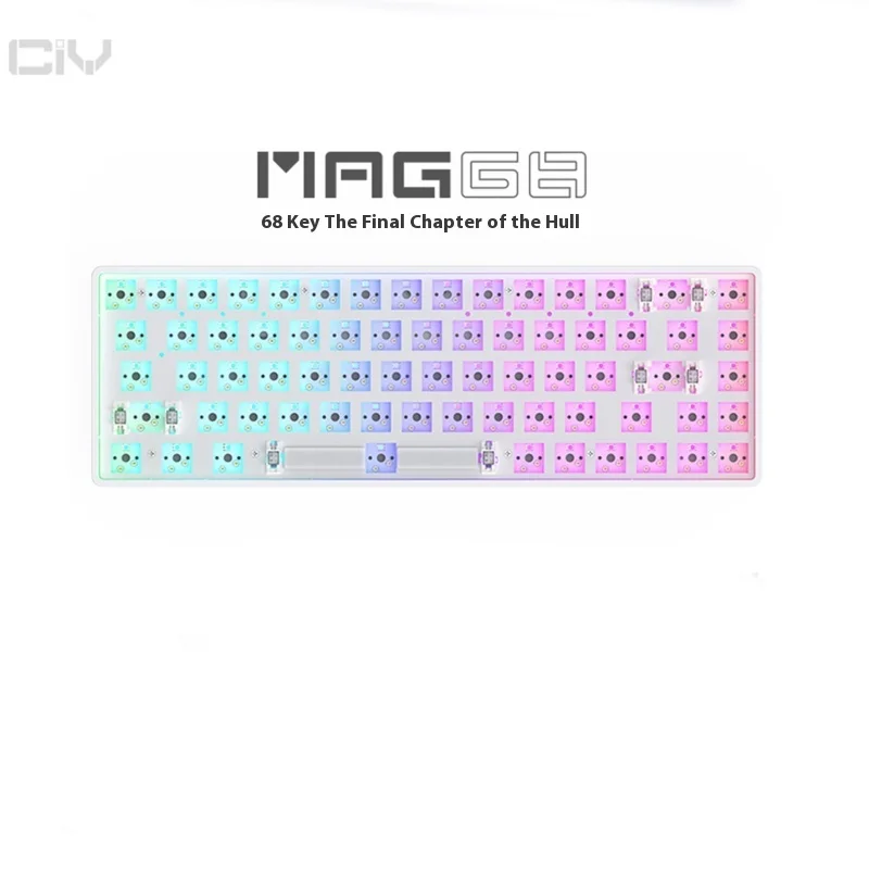 

Mag68 68 Keys Ciy Mechanical Keyboard Kit Custom Hot-Swappable Rgb Light Keyboard Replaceable Battery Full Key No Impact