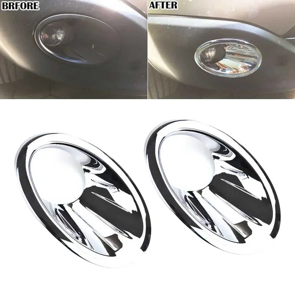 2szt Osłona przedniego światła przeciwmgielnego do Nissan Qashqai / +2 / Dualis J10 2010-2013 Chromowana osłona przedniego światła przeciwmgielnego NOWOŚĆ