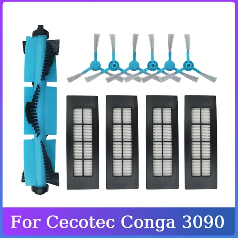 Pièces de rechange pour aspirateur robot Cecotseats Conga 3090, brosse latérale principale, filtre Hepa, livres ménagers, 11 pièces