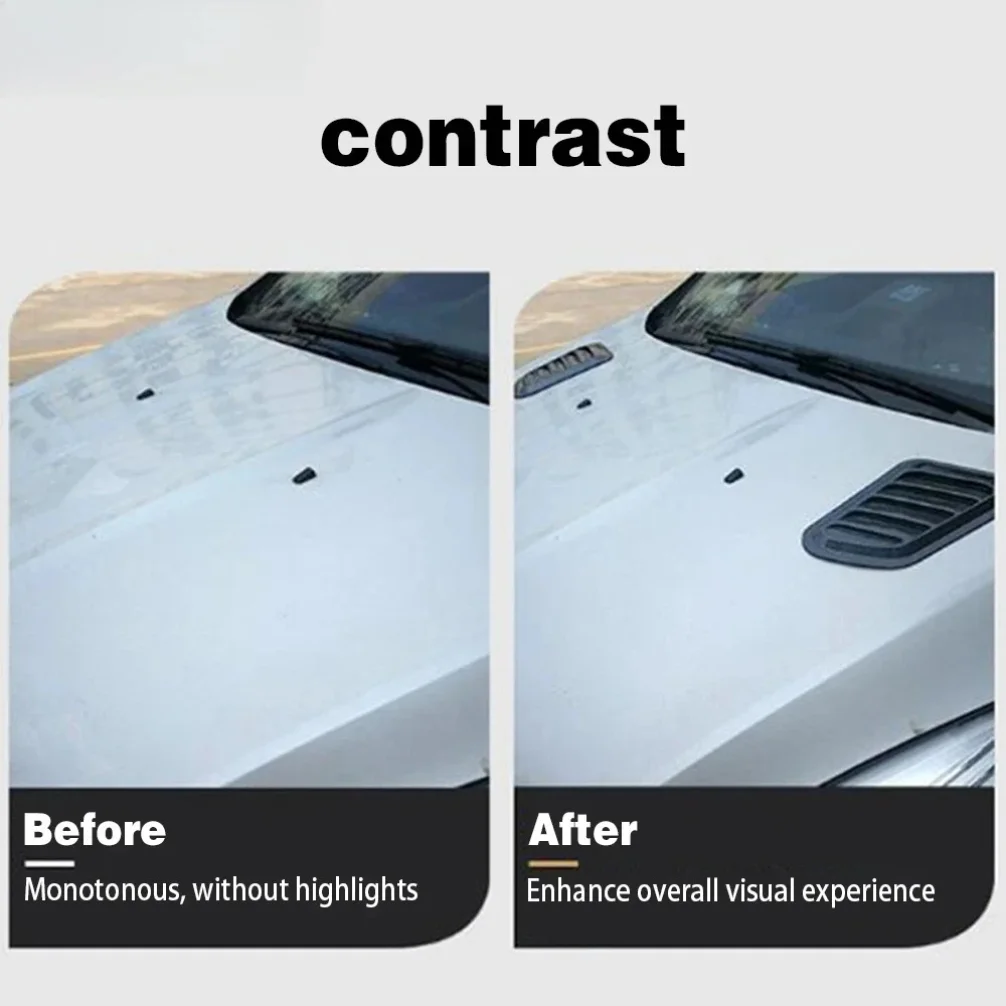 Copertura universale per cofano auto, copertura per presa d'aria in fibra di carbonio, 2 pezzi, accessori per lo styling, decorazione esterna per un facile installazione