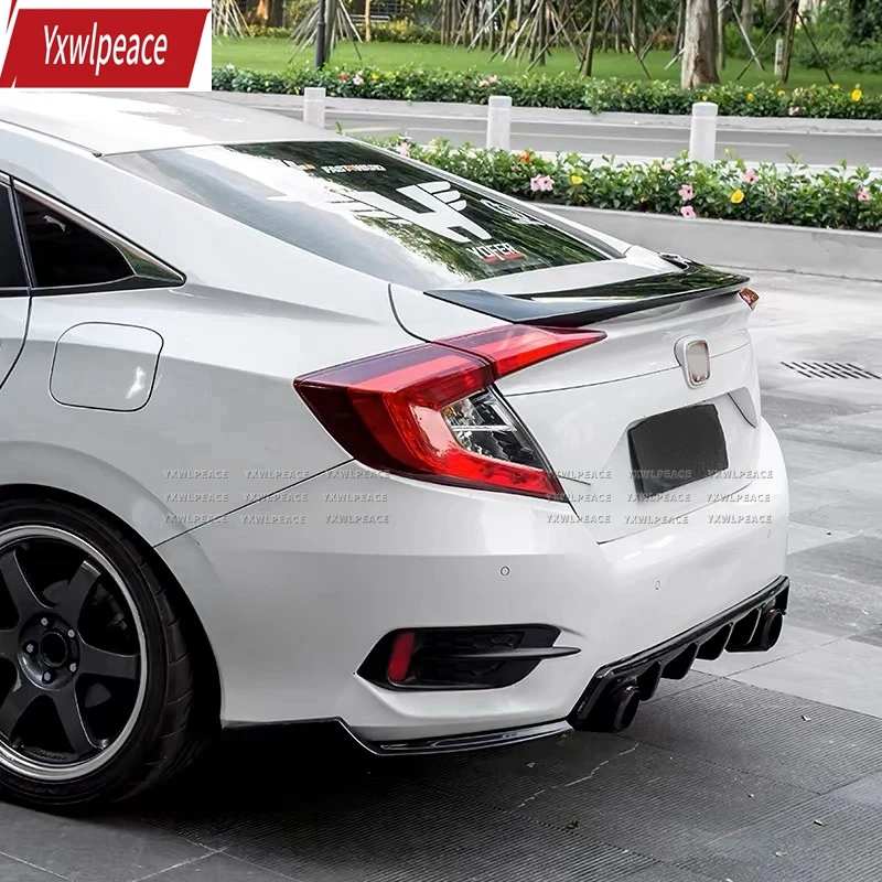 

For Honda 10th Generation Civic Sedan 4 Door 2016-2020 ABS Material Primer Color Rear Trunk Lip Spoiler Body Kit Accessories