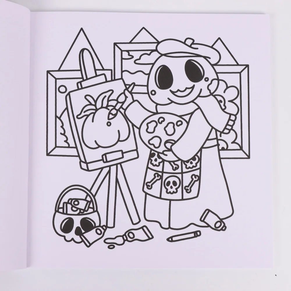 Spooky Times カラーリングブック - ユニークな表紙、若者や大人のためのリラックスとストレス解消、ハロウィーンやクリスマスに最適なギフト