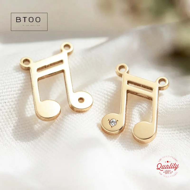 Musical Note Charm Pendant Tarnish Resistant 14K Gold Filled for DIY Jewelry Making Suitable for Bracelets Necklaces Earrings