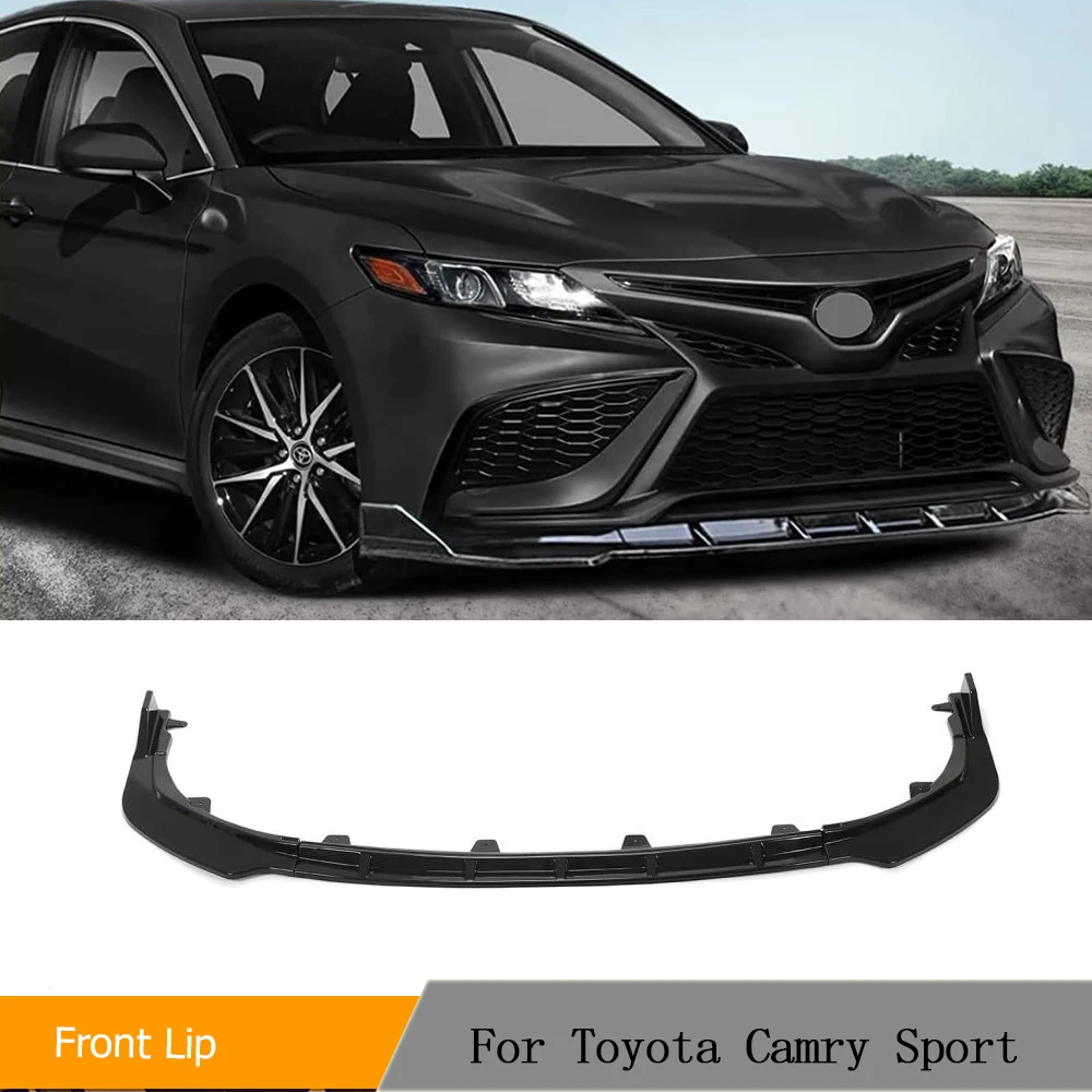 

Front Bumper Lip Spoiler For Toyota 8th Gen Camry Sport 2018-2022 Car Front Bumper Protection Spoiler Splitter ABS Glossy Black