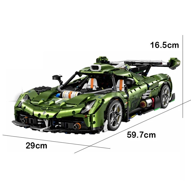 New 10628 3838pcs 1:8 MOC Technical RC Racing Building Blocks Assembling Supercar Bricks Model Toys for Boys Birthday Gift Set