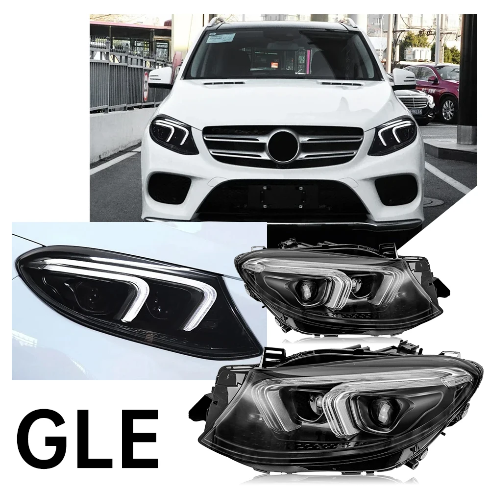 

2PCS Car LED Headlight Assembly For Benz GLE LED 2015-2019 Headlight W166 DRL Upgrade Modified to New Dynamic Turn Signal PnP