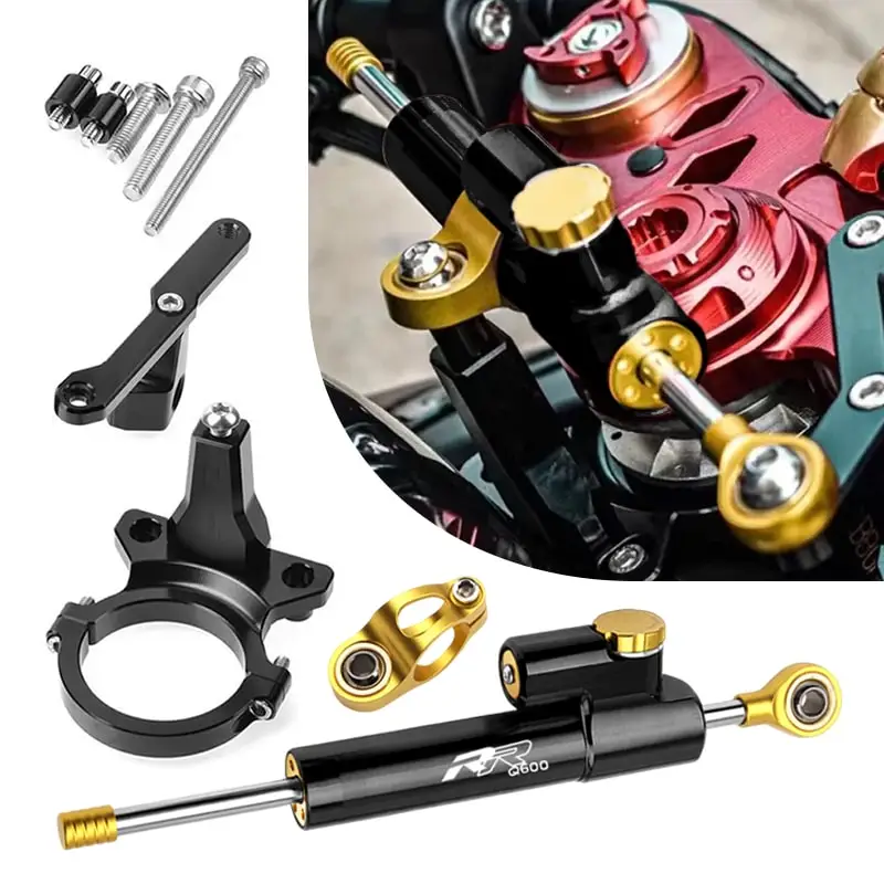 

For QJMOTOR RRQ600 Motorcycle Aluminum Steer Damper Mounting Bracket Kit RRQ600 2021 2022 Fiber Carbon Accessories