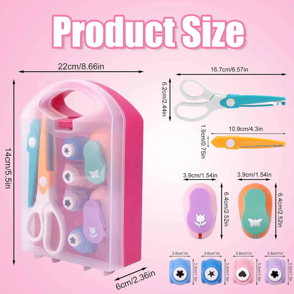 8-Piece Handmade Hole Punch Set, Creative Hole Punch Set, Suitable for DIY Paper Craft Projects (Random Colors)