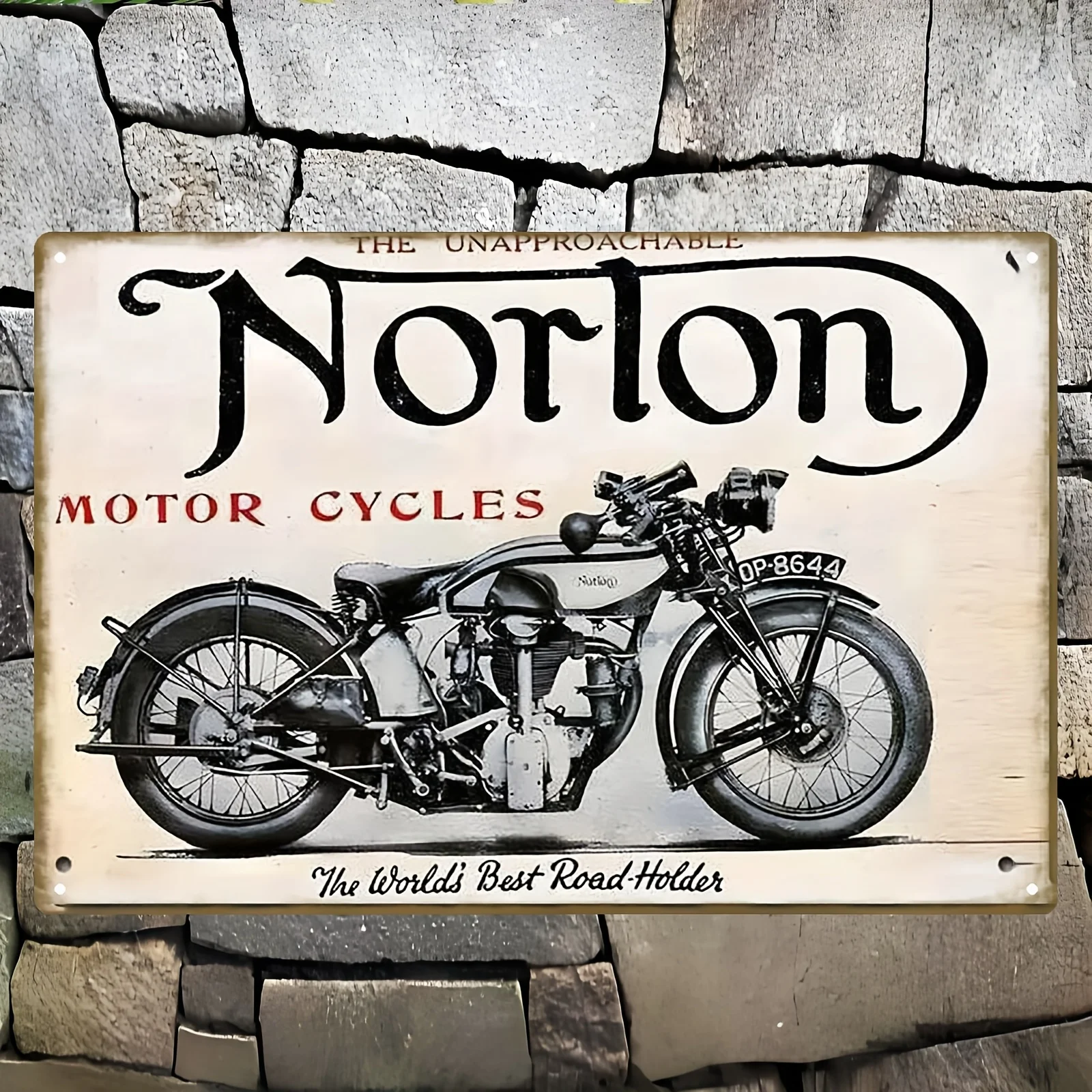Vintage Norton Motorcycles Metal Sign  Retro Wall Art with Classic Motorcycle Design, 