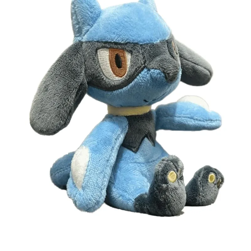 Riolu Soft Plush Doll Cute Cartoon Pokemon Stuffed Toy Fluffy Collectible Ornament Perfect Birthday Holiday Gift for Anime Game