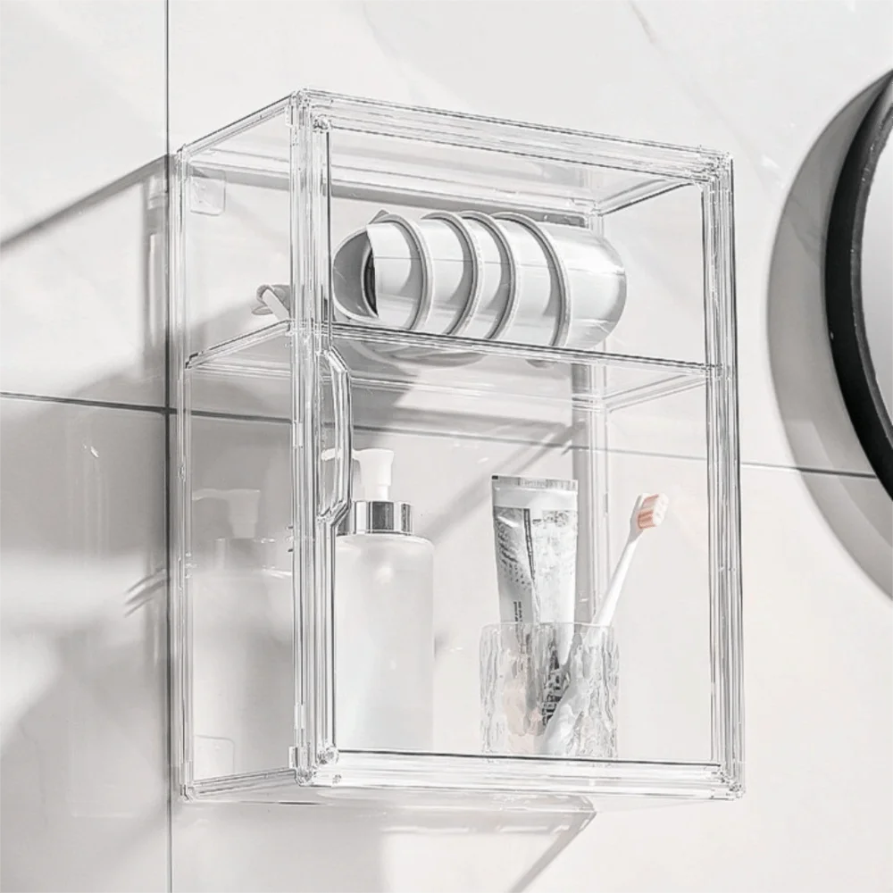 Акриловая прозрачная витрина, магнитная прозрачная модель, коробка для хранения, настенный штабелируемый органайзер для косметики, коллекционные предметы