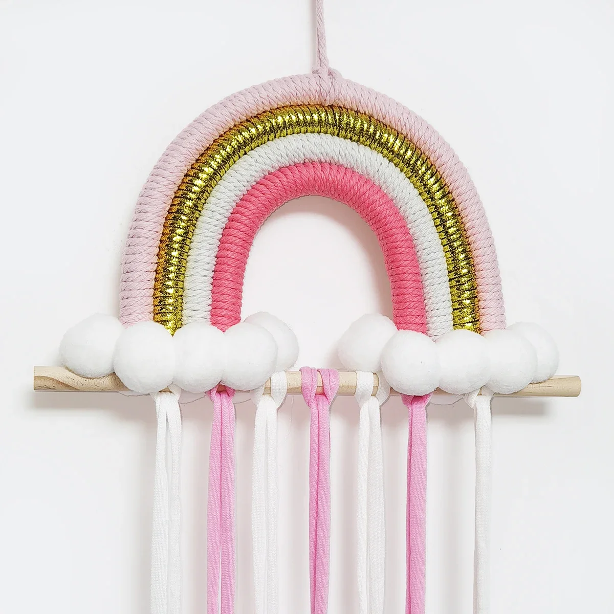 Rainbow Hanger for Home Decor Lovely Wall Decor Kid Hair Bow Holder Organizer for Girls Hair Clips Storage