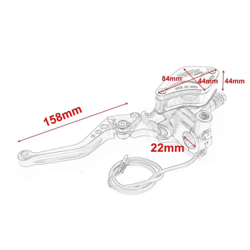 Motorcycle Rear Front Hydraulic Disc Brake Master Cylinder Caliper Assembly for Yamaha Scooter Rsz Jog Force Dirt Bike Modify