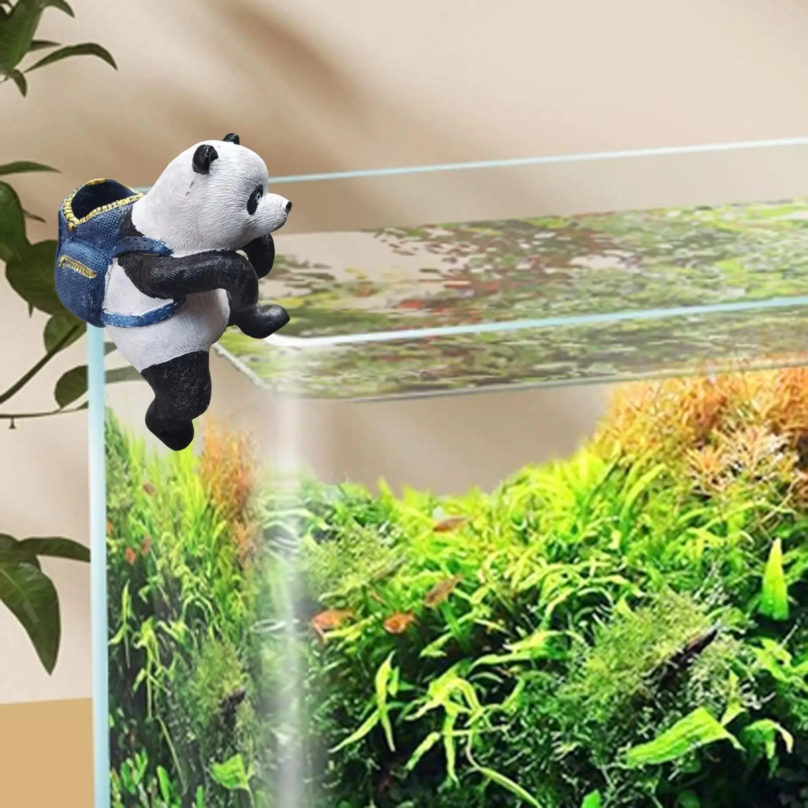 

Aquarium Tank Pendant Cute Panda Plant Pot Decor Storage Basket Ornaments Decor for Patio Landscaping Fence Lawn Flowerpot