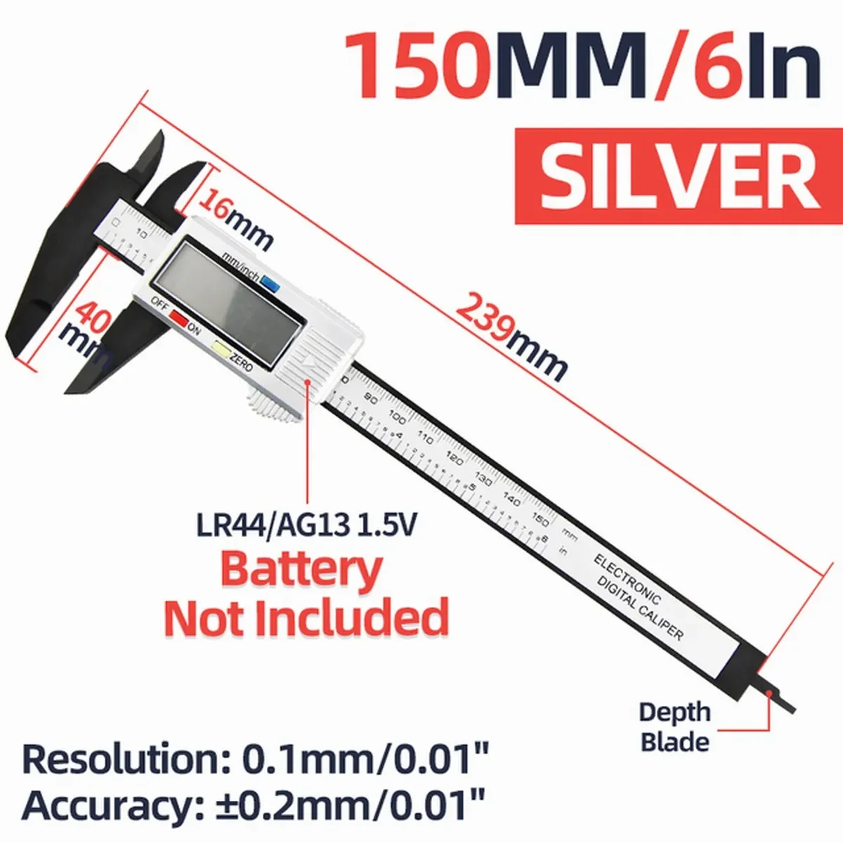 150mm Electronic Digital Caliper Carbon Fiber Dial Vernier Caliper Gauge Micrometer Measuring Tool Digital Ruler