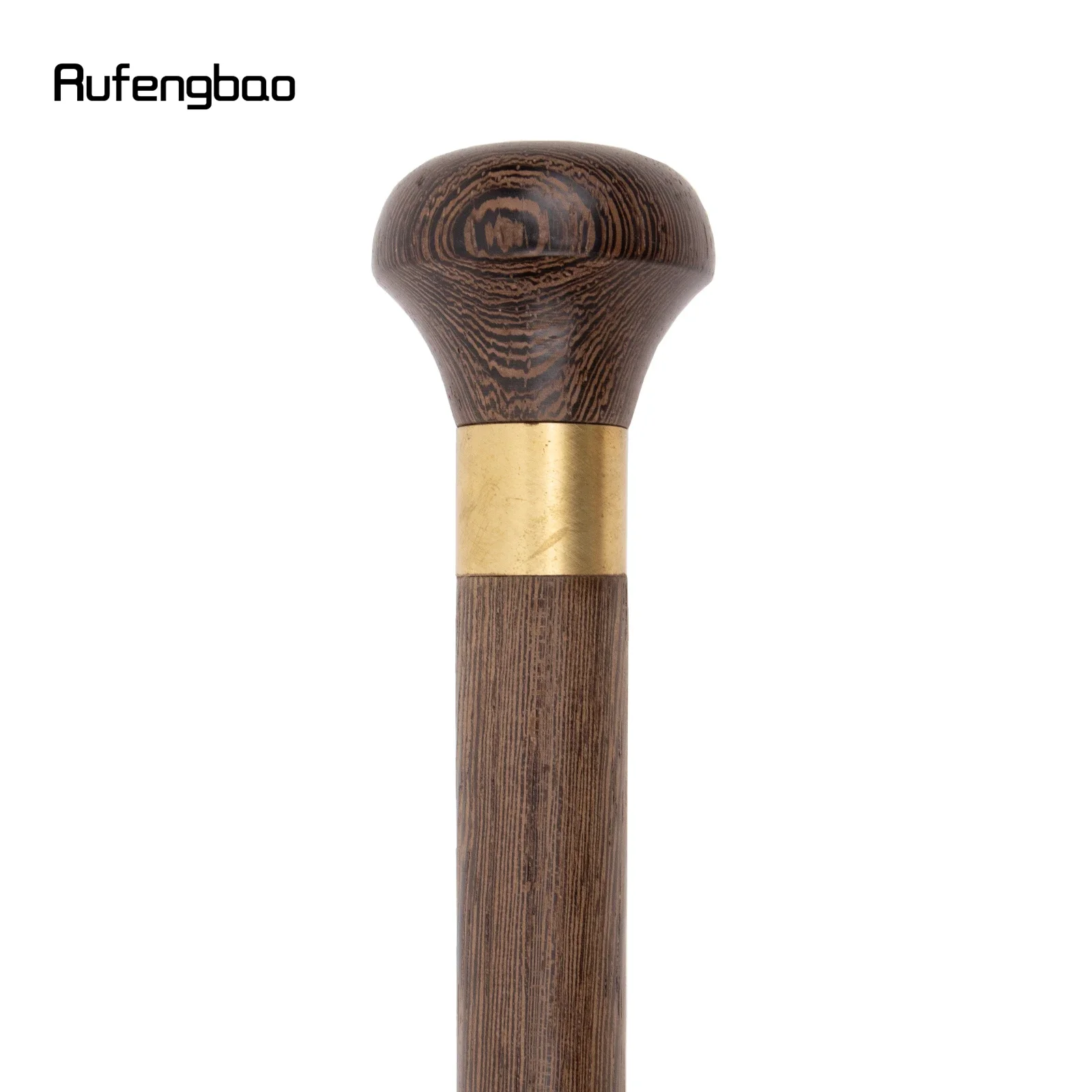 Brown Wooden Traditional Fashion Walking Stick Decorative Cospaly Party Wood Walking Cane Halloween Mace Wand Crosier 88cm