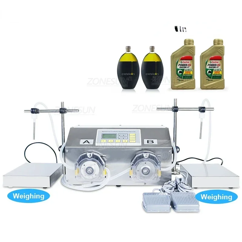 ZS-PP532W Semi Automatic Filling Machine Peristaltic Pump Ink Essential Oil Perfurm Milk Juice Water Bottle Filler