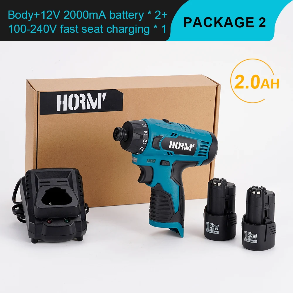 12V Cordless Impact Electric Drill Hammer Screwdriver Two Speed Mini Wireless Hand Driver Wrench Power Tool For Bosch Battery