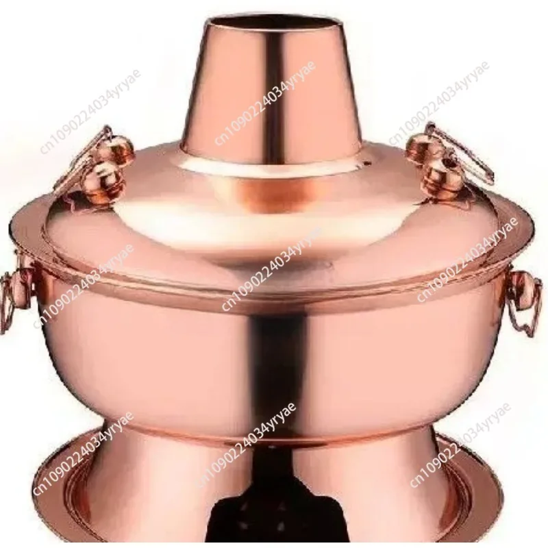 2.8L stainless steel hot pot Chinese fondue Lamb Charcoal hotpot outdoor cooker picnic cooker chafing dish charcoal gold hotpot