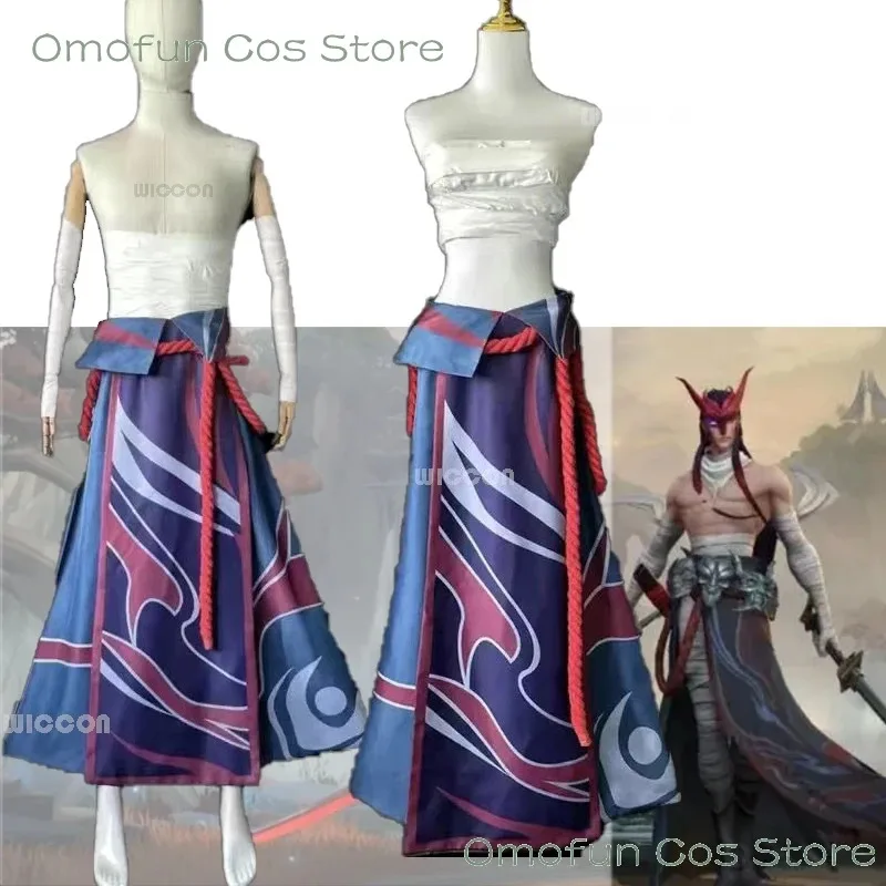 أزياء تنكرية لا تنسى يون شعر مستعار لعبة LoL Yone لعب الأدوار فستان الرجال النساء Genderswap موحدة ملابس كرنفال الهالوين #2