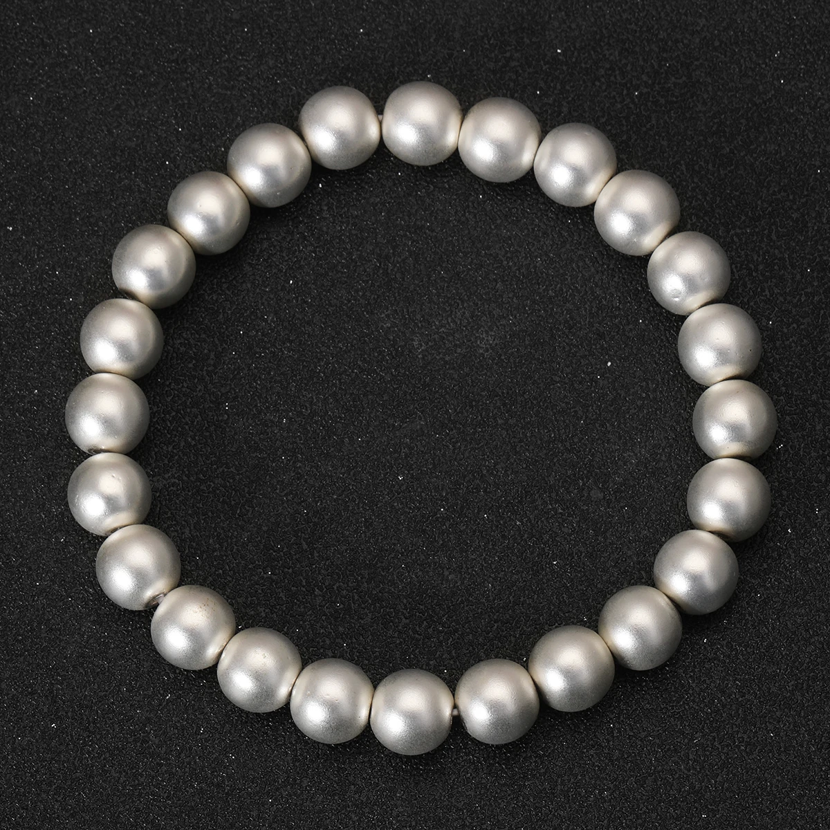 Plated Hematite Stone Bracelets Golden Beaded Stacking Elastic Stretch Handmade Fashion Unisex Jewelry Hawaii Trendy view 4