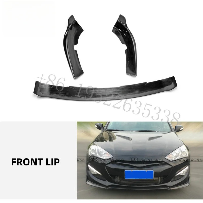 for Hyundai USA Warehouse  Coupe Rohens Genesis 2013 -15 Only M&S Fiber Glass Unpainted Front Bumper Lip (3Pcs)