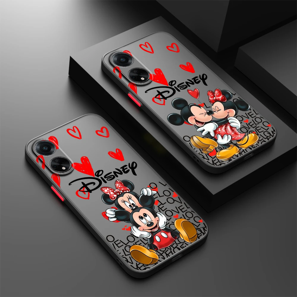 

Disney Mickey Minnie Mouse Frosted Translucent For OPPO X5 X3 A54S A5 A94 A16 A53S A57 A74 A72 A96 A98 A78 5G TPU Phone Case