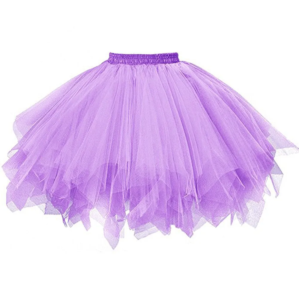 Multi Color Women Tutus Skirt Classic Pleated Dance Wear Tulle Skirts Female Lolita Petticoat Party Puffy Skirts Ballet Skirts