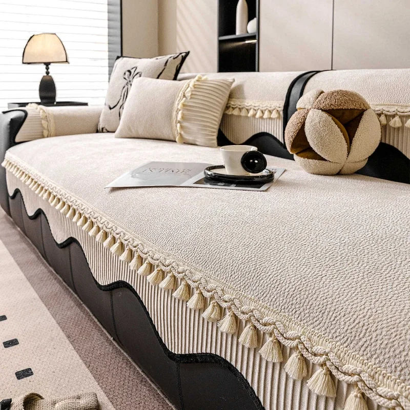 Chenille Sofa Cover Suitable for All Seasons Comfortable Skin Friendly Non Slip Seat Cushion Wear-resistant Cover Cloth Towel