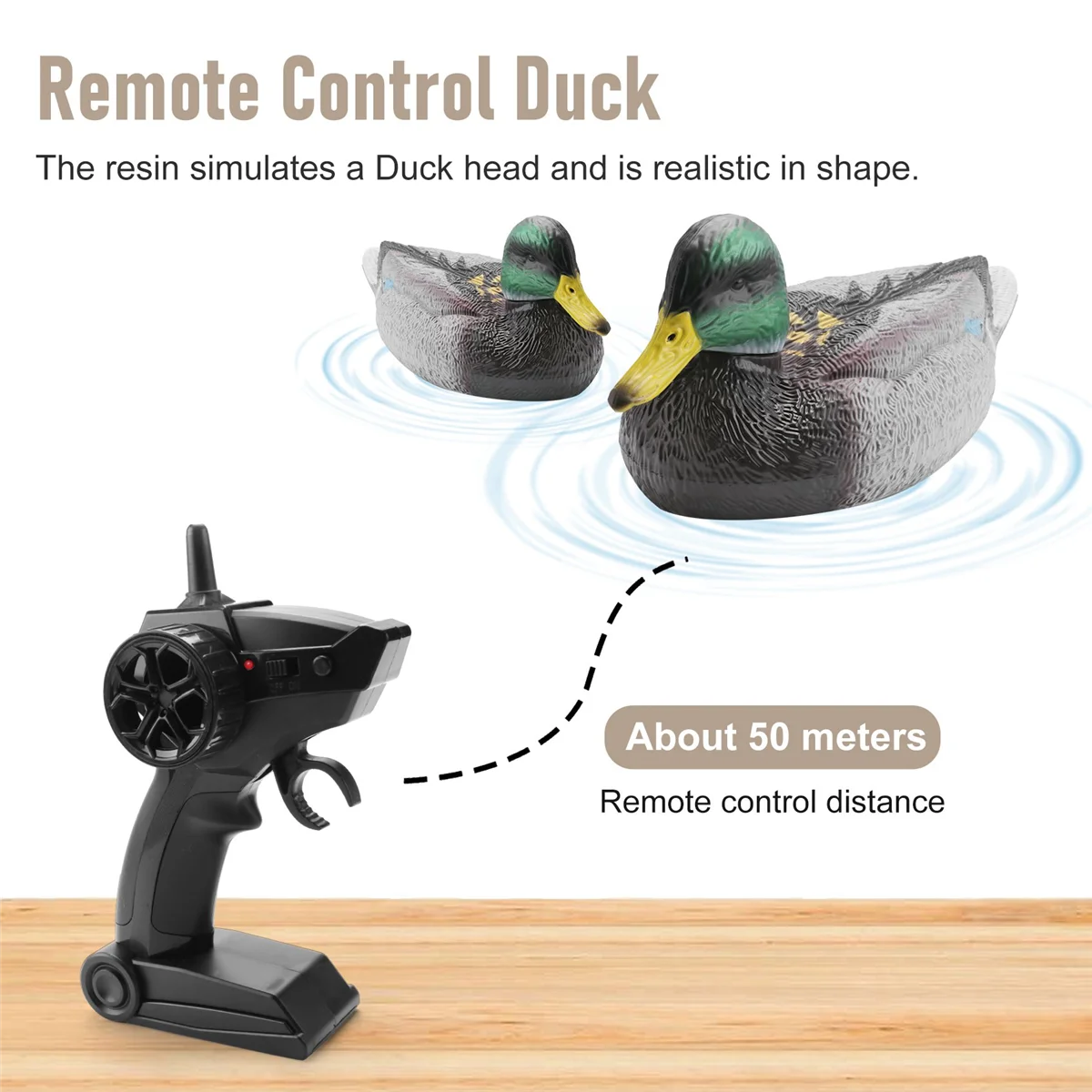 V201 RC Boat RC Duck Boat 2.4Ghz Hunting Motion Remote Control Duck Boat Waterproof for Swimming Pool Pond Garden Decor