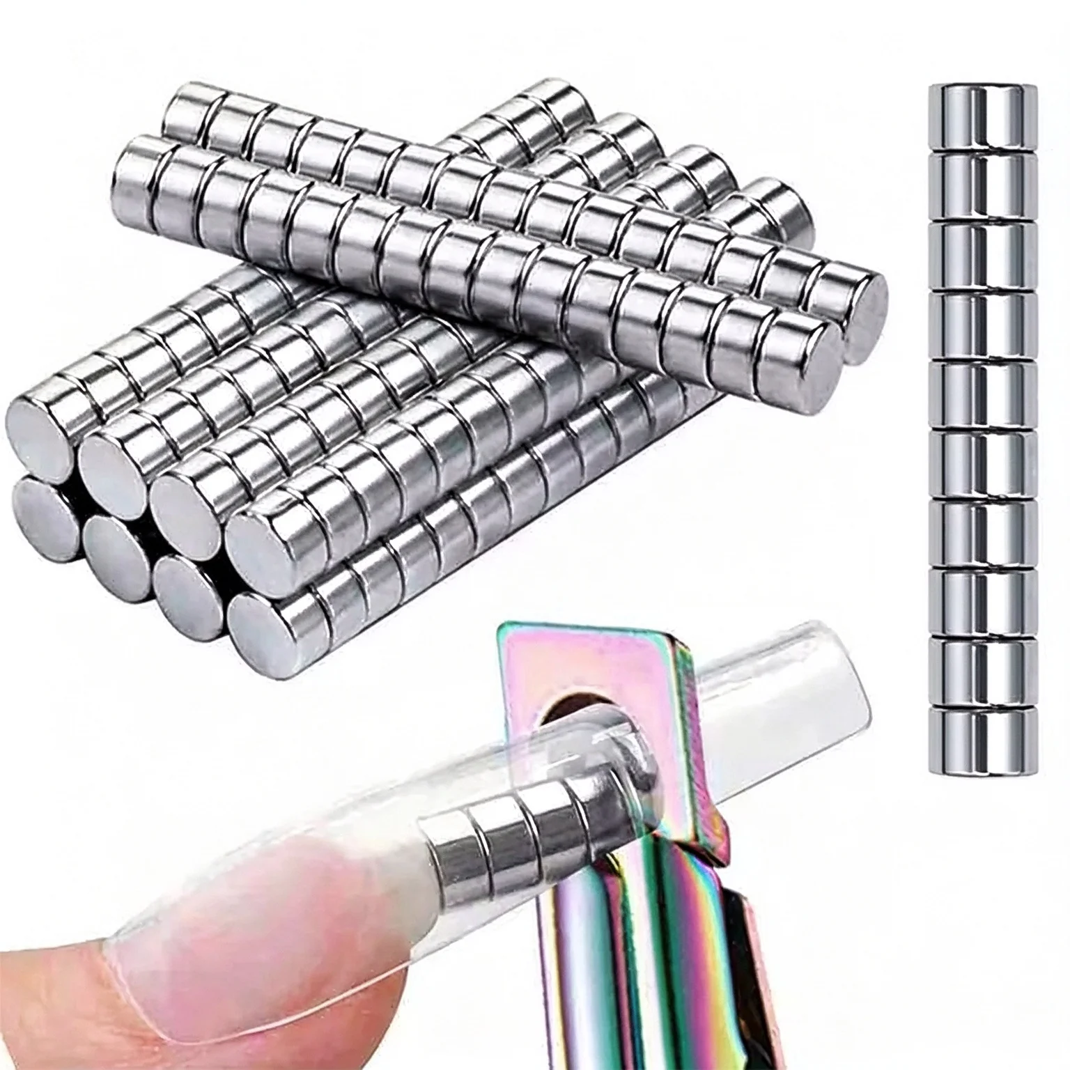 10/30Pcs Small Powerful Magnet Cat Eye Magnet Manicure Tool for Acrylic Nails Professional Nail Art Magnet Suitable for Beginner