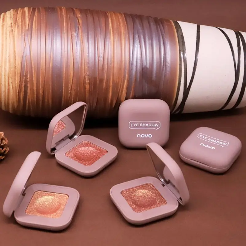 ノボ強力な粘着性アイ Ehadow 高光沢偏光グリッター最もホットなシングルアイシャドウパレット簡単に持ち運べる化粧品メイクアップ