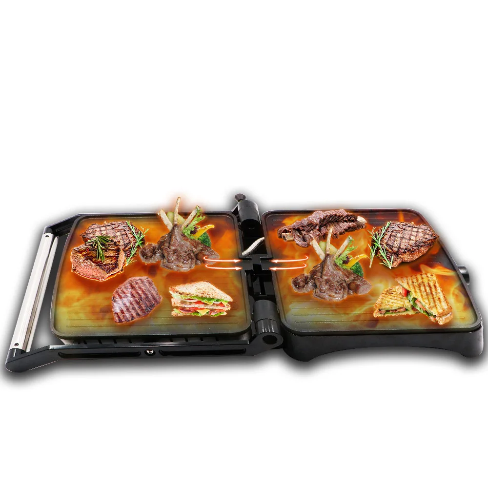 Household Steak Grill Pan Barbecue Meat Grilled Machine Iron Plate Barbecue Electric Meat Breakfast Machine Grill Pan