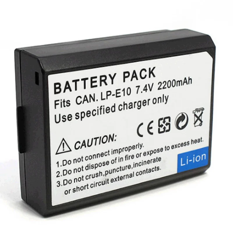 7.4V 2200mAh Li - Ion Battery for Canon LP - E10, Fit for Canon EOS 1100D, KISS X50 Cameras