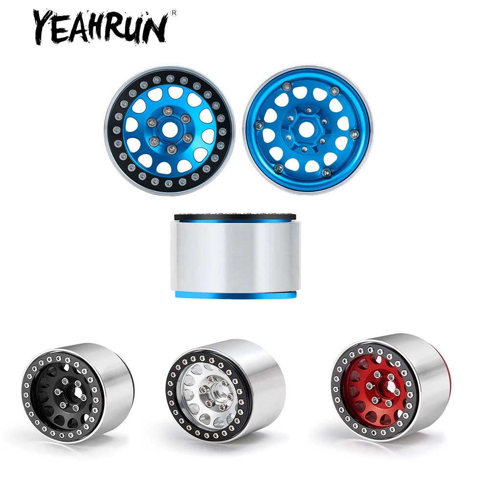 YEAHRUN 4 Stück 35 mm Aluminiumlegierung 2,2 Zoll Beadlock-Räder Felge für TRX4 Axial SCX10 1/10 RC Car Upgrade-Teile